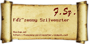 Füzessy Szilveszter névjegykártya